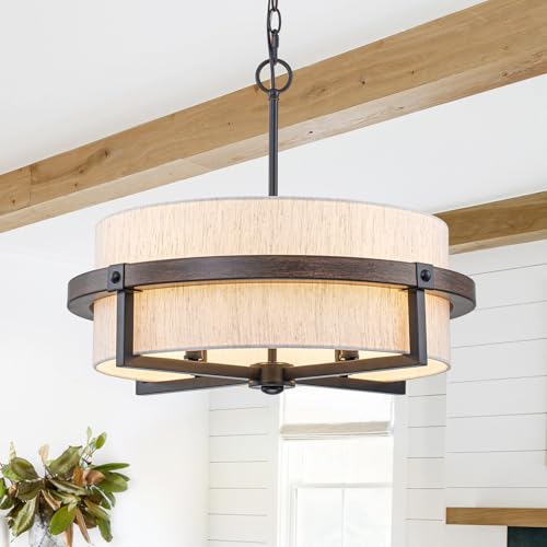 22" Drum Chandeliers for Dining Room with Off