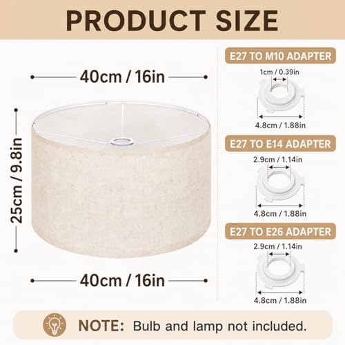Linen Drum Lamp Shade