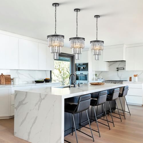 12" Smoke Gray Crystal Chandeliers (3 Count)
