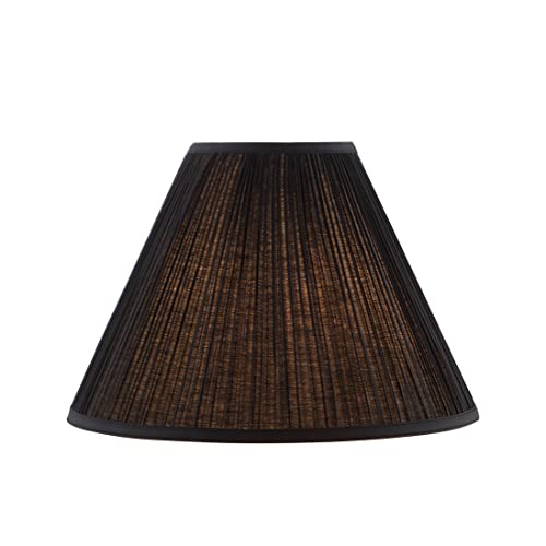 33192 Transitional Hardback Empire Shaped Mushroom Pleated Black Spider Shade