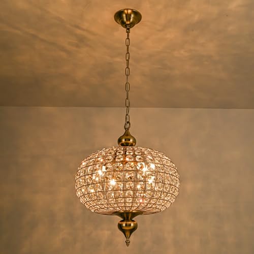 Vintage Crystal Globe Chandelier