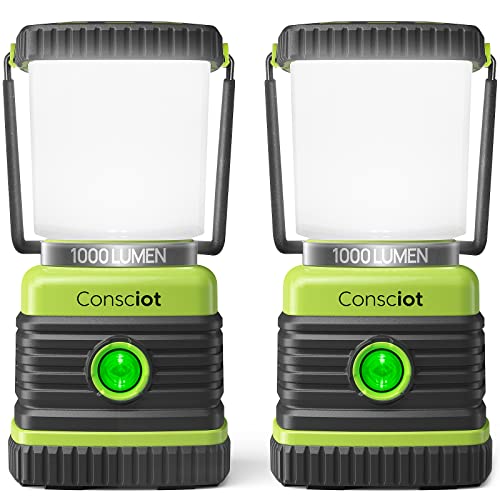 1000LM Battery Powered LED Camping Lantern (2 Count)