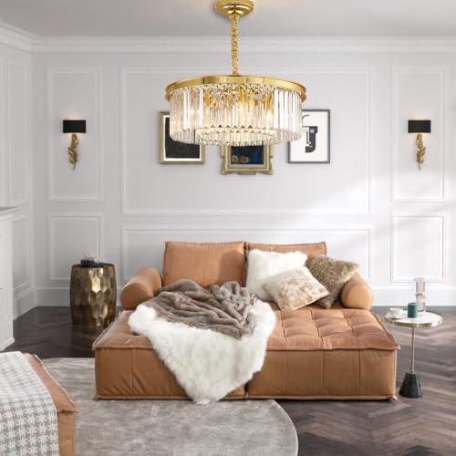 Gold Crystal Chandeliers Modern Contemporary Ceiling Lights Fixtures Pendant Lighting Dining Room Living Room Chandelier D21.6