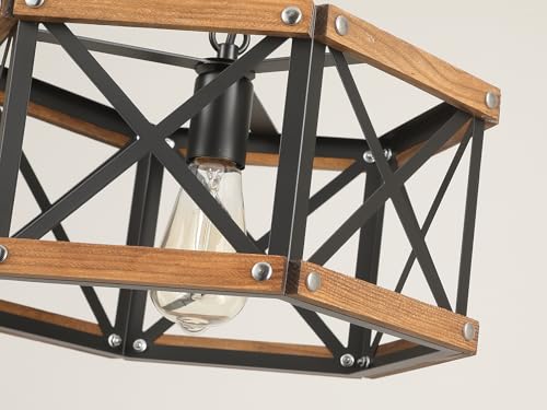 Rustic Farmhouse Wood Pendant Light Fixture One