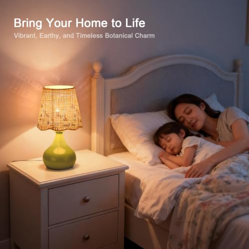 Green mall Bedside Cute Table Lamp for Bedroom