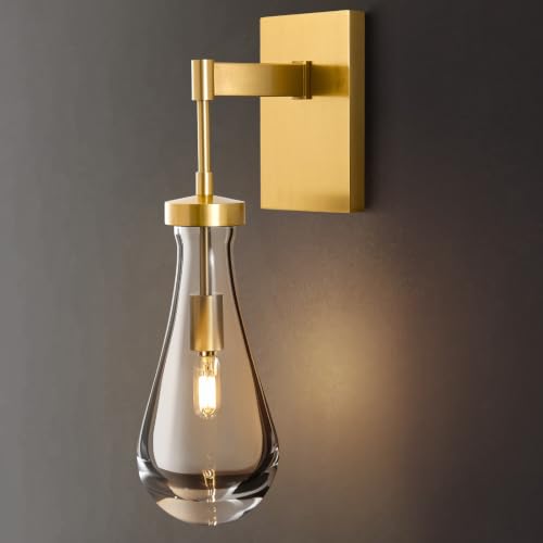 Raindrop Brass Crystal Wall Sconce
