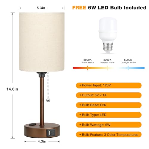 Small Bedside Table Lamp for Bedroom