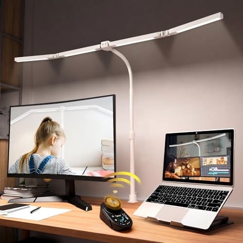 Adjustable LED Desk Lamp with Clamp & Remote