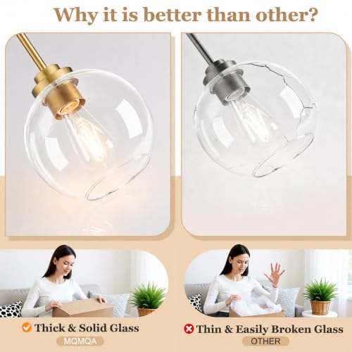 2 Pack Gold Globe Pendant Lights (2 Count)
