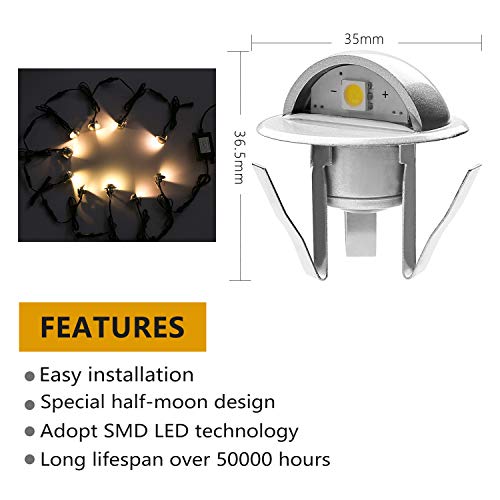 20 Pack LED Stair Lights Kit Low Voltage Landscape Lights Waterproof IP65 Outdoor 1 (20 Count)