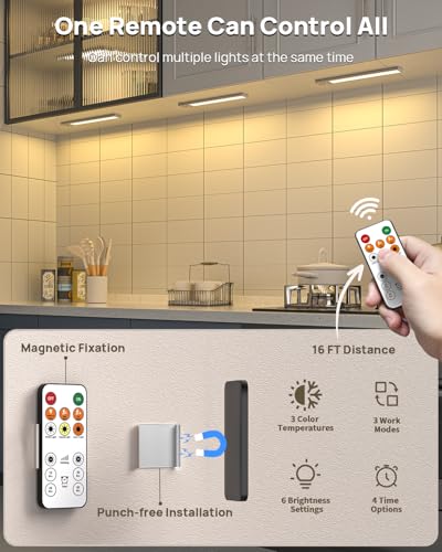 Under Cabinet Lighting with Remote Control (8 Count)