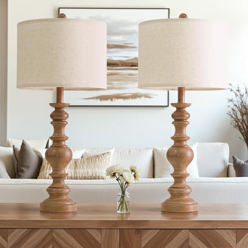 27" Light Brown Table Lamps Set of 2