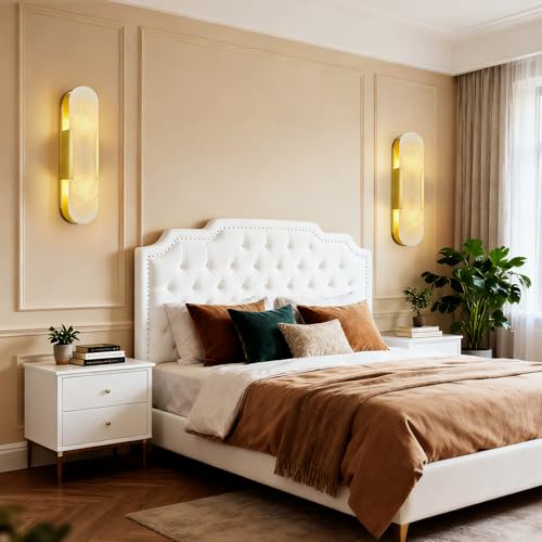 Natural Alabaster Wall Sconces Set of Two