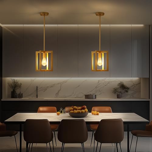 Mini Modern Farmhouse Gold Pendant Lighting for Kitchen Island