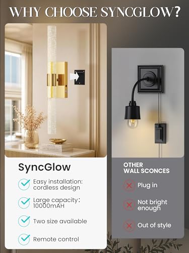 10000mAh Battery Operated Wall Sconces Set of 2 (2 Count)