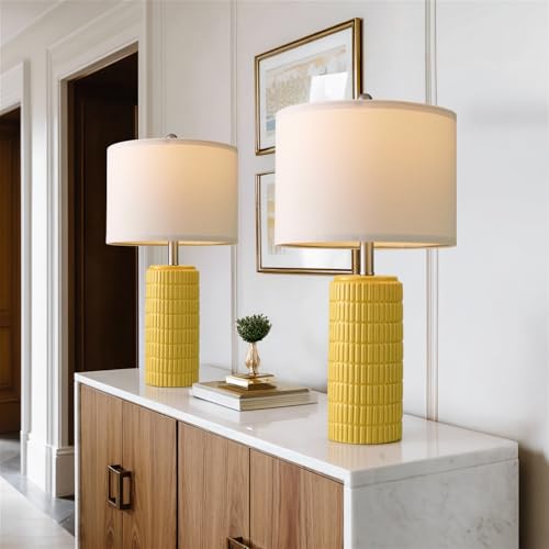 23" Yellow Table Lamps Set of 2 (2 Count)