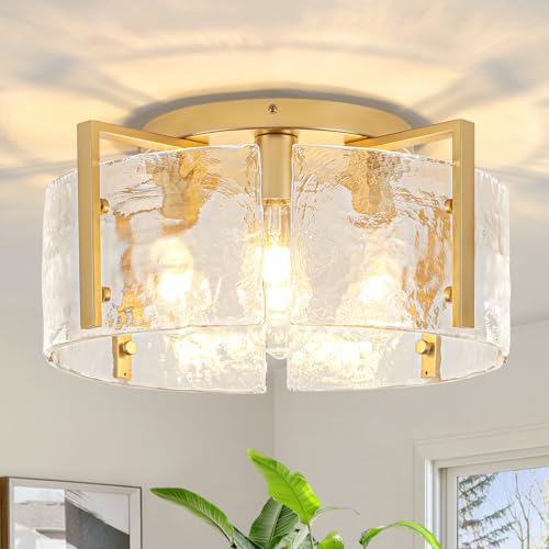 Modern Gold Semi Flush Mount Ceiling Light 4 Lights Ceiling Lamp