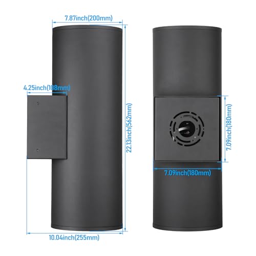22 Inch 5CCT LED Cylinder Up Down Wall Light Outdoor