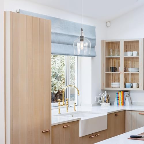 Seeded Glass Pendant Light Modern Black 1 Light Single Dome Pendent Lighting Fixtures for Kitchen Island Dining Room Hallway
