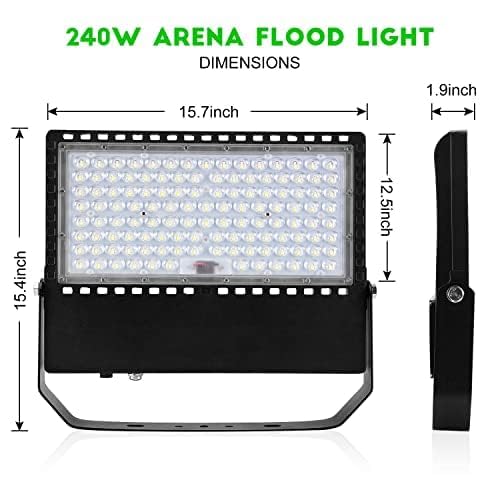 3 Pack 36000Lm 240W Led Stadium Outdoor Flood Light Area Lighting (3 Count)