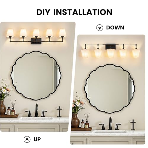 Modern Bathroom Vanity Light Fixtures (Matte Black / 5 LIGHT)