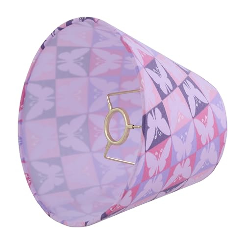 56044 Empire Uno Lamp Shade in Pink with Purple Butterfly Pattern