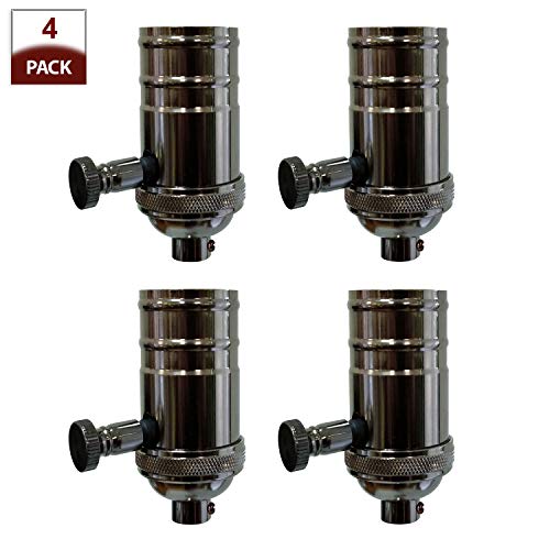 Vintage Turn Knob Dimmer Lamp Socket for Incandescent LED Bulbs (4 Count)