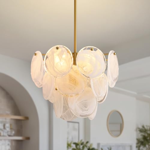 Modern Gold Glass Chandelier