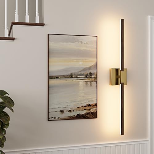 Gold & Walnut Battery Operated Wall Sconce with Remote Control (2 Count)