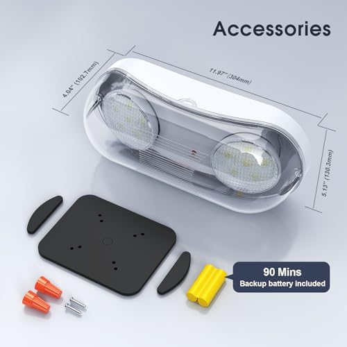 Wet Location Rated Outdoor Emergency Light (2 Count)