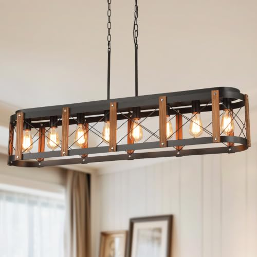 Rustic Farmhouse Wood Kitchen Island Lighting