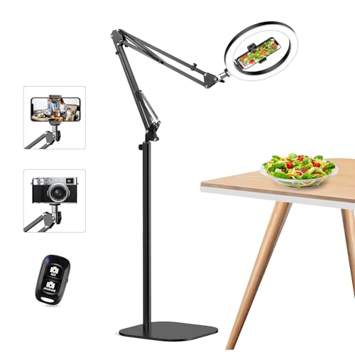 10" Ring Light Tripod for iPhone Overhead Phone Mount Holder