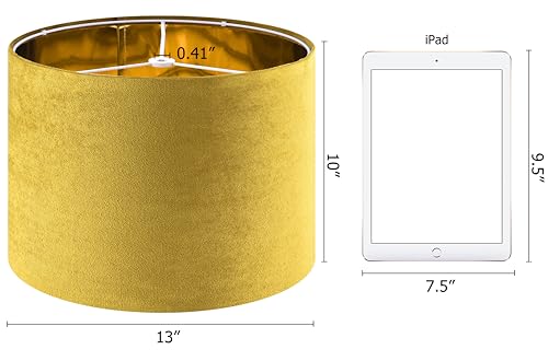 Gold Velvet Drum Lamp Shade (2 Count)