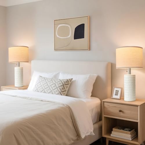 20.5" Modern Ceramic Table Lamps for Bedroom Set of 2 (2 Count)