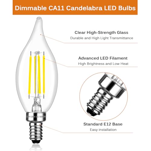 LED Candelabra Bulbs 60 Watt Equivalent (6 Count)