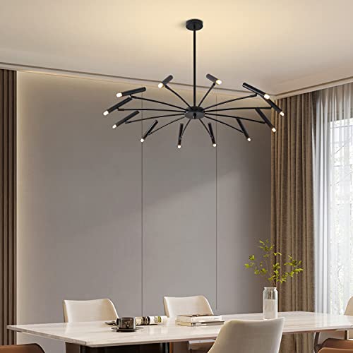 Lighting Modern Black Sputnik Chandelier Mid Century Vintage 12