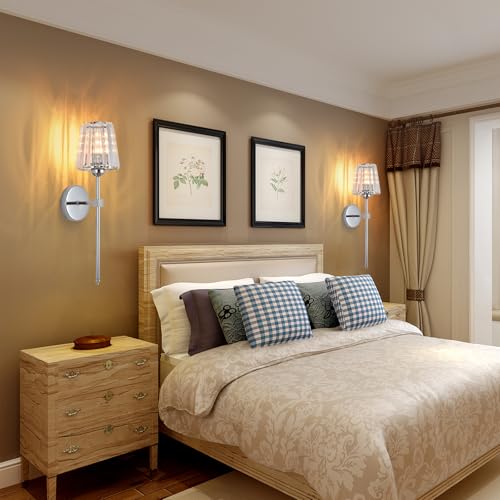 Battery Operated Crystal Wall Sconce Set of 2