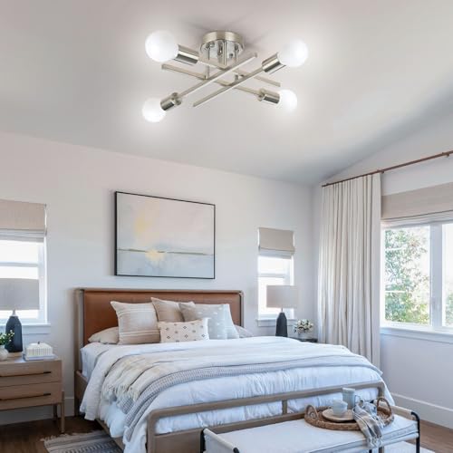 4 Light Semi Flush Mount Ceiling Light