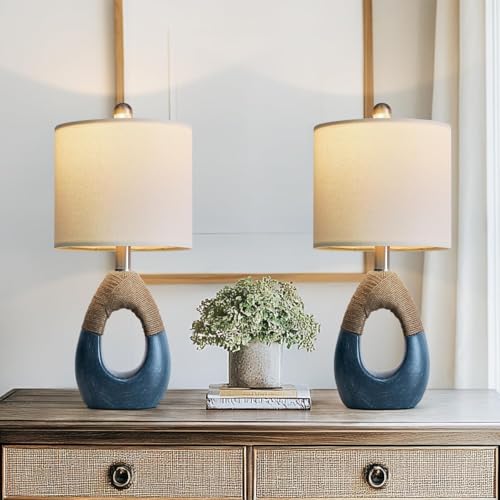 19" Boho Bedside Lamps Set of 2 (2 Count)