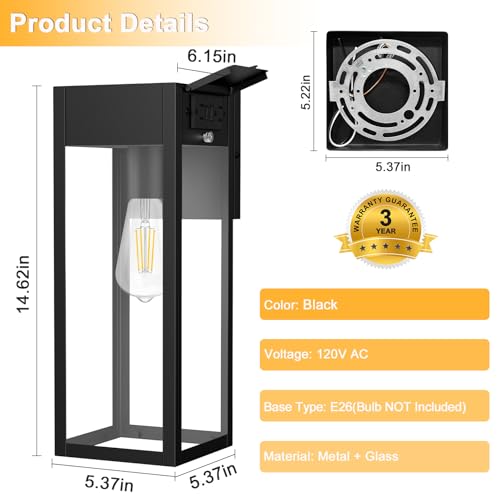 Large Porch Lights with GFCI Outlet