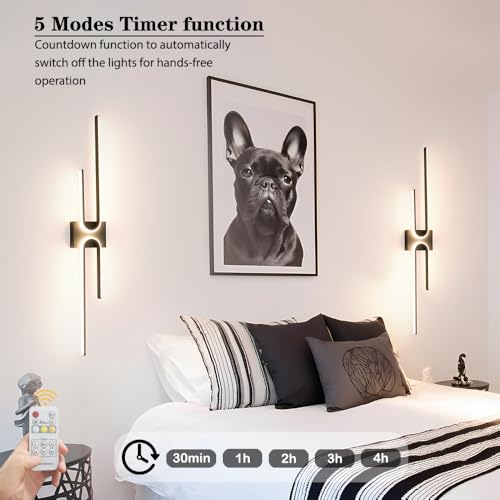 Vanity Light for Bathroom Lighting Over Mirror Black Dimmable 3CCT Vanity Lighting Fixture Modern Bath Vanity Bar 39in Led Bathroom Wall Sconce Lighting for Bedroom Living Room with Remote Control