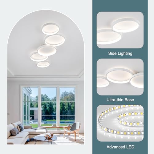 Modern LED Ceiling Light 60W White Hallway Light Fixtures 3000~6000K Aluminum Long Flush Mount LED Ceiling Lamp for Hallway