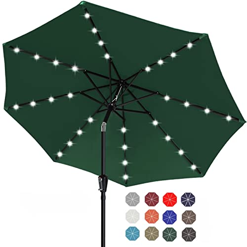 Solar Led Patio Umbrella with 32 Lights 9FT