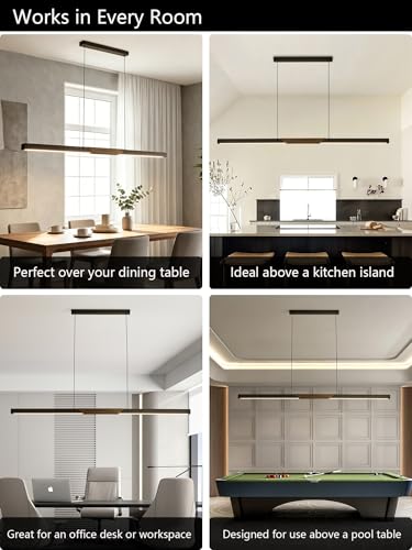 94″ Black Linear Pendant Light