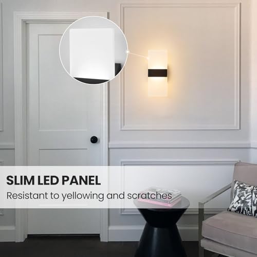 12 Inch Modern LED Wall Sconce (Black / 1 Pack)