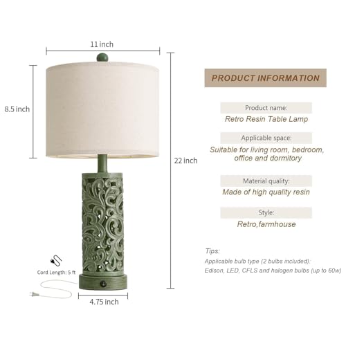 22'' Table Lamp Set of 2 for Living Room (2 Count)