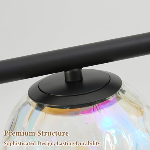 27" Black LED Stained Hammered Glass Globe Bathroom Vanity Light
