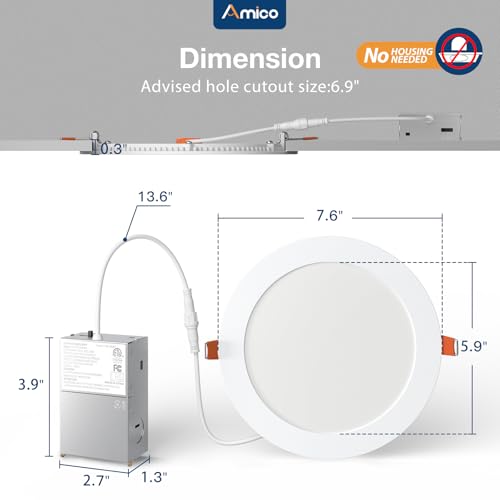 12 Pack 7 Inch LED Recessed Lighting (12 Count)