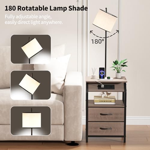End Table with Floor Lamp