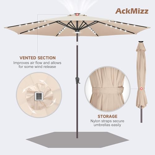 Solar Patio Umbrella with Centre Light